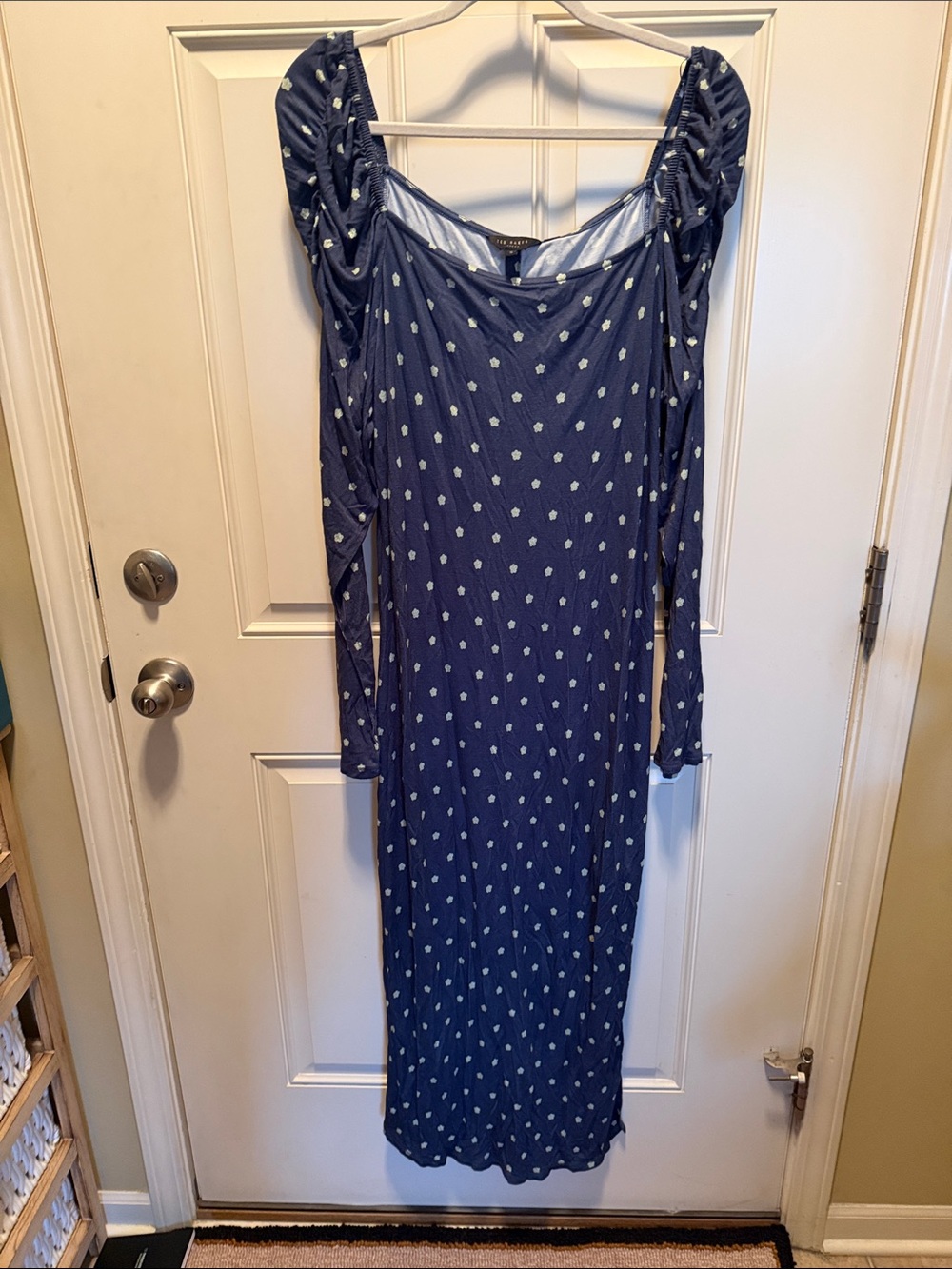 Ted Baker London Navy Maxi Dress with White Spot Print